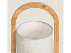 Lámpara de Mesa LED Portátil Madera con Batería USB Recargable Fragosa Natural