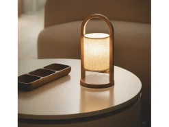 Lámpara de Mesa LED Portátil Madera con Batería USB Recargable Fragosa Natural