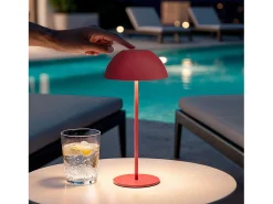 Lámpara de Mesa LED Portátil Exterior con Batería USB Recargable Mugla Rojo