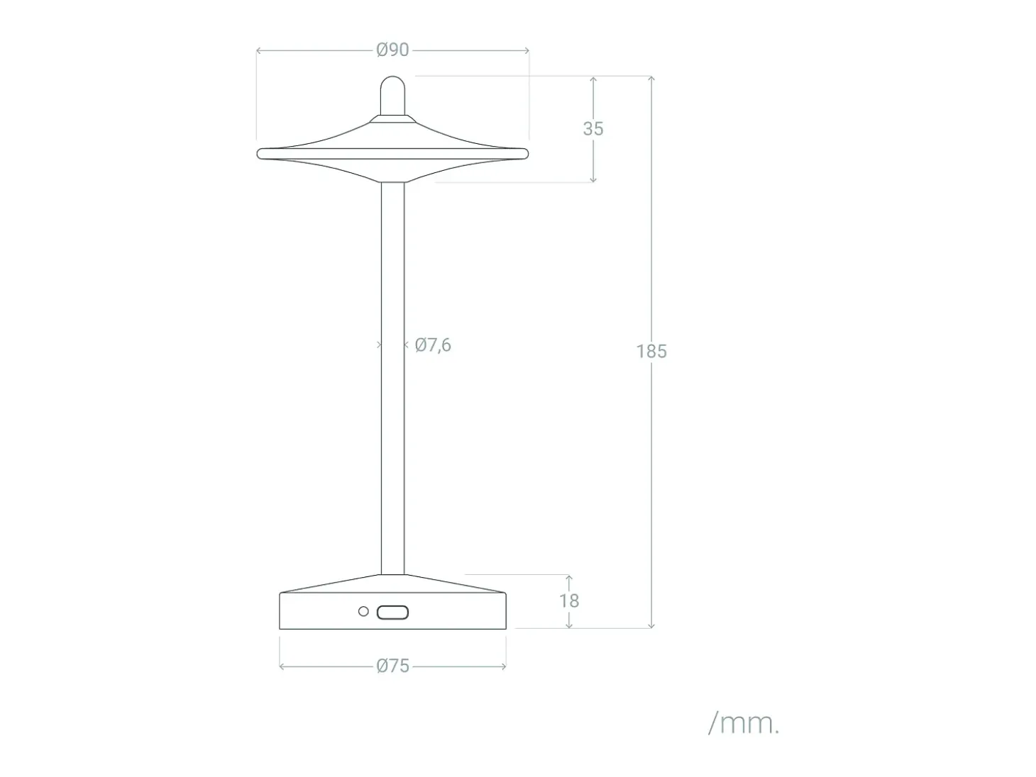 Lámpara de Mesa LED Portátil para Exterior Metal con Batería Recargable Estepona Marrón