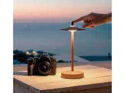 Lámpara de Mesa LED Portátil para Exterior Metal con Batería Recargable Milevani Negro