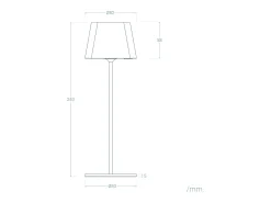 Lámpara de Mesa LED Portátil para Exterior Aluminio con Batería Recargable Willox Blanco
