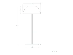 Lámpara de Mesa LED Portátil Exterior con Batería USB Recargable Mugla Blanco