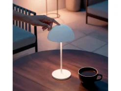 Lámpara de Mesa LED Portátil Exterior con Batería USB Recargable Mugla Blanco
