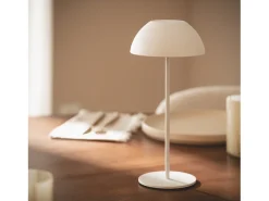 Lámpara de Mesa LED Portátil Exterior con Batería USB Recargable Mugla Blanco