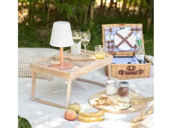 Lámpara de Mesa LED Portátil para Exterior Aluminio con Batería Recargable Epinay Melocotón