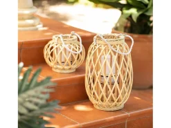 Lámpara de Mesa LED Ratán Big Alejandría Natural