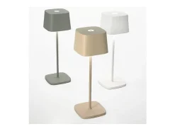 Lámpara de mesa LED recargable y regulable Zafferano Ofelia Pro gris oscuro - 2200-2700-3000K - Potencia máxima 9 h
