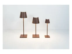 Lámpara de mesa LED recargable y regulable Poldina Pro Micro Corten con batería de hasta 12 horas