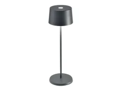 Lámpara de mesa LED recargable y regulable gris oscuro Olivia Pro
