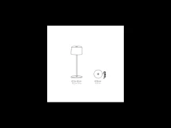 Lámpara de mesa LED recargable y regulable Zafferano OLIVIA PRO MICRO Corten