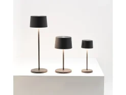 Lámpara de mesa LED recargable y regulable Zafferano OLIVIA PRO MICRO Corten