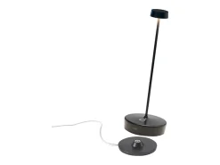 Lámpara de mesa LED recargable y regulable Zafferano Swap Pro, negra - 2200-2700-3000K - 9 horas de potencia máxima