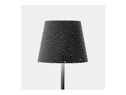 Lámpara de mesa LED recargable y regulable Zafferano Poldina Pro Mini gris oscuro con duración de batería de hasta 12 horas