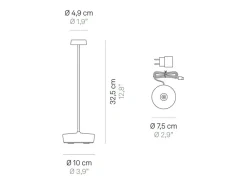 Lámpara de mesa LED recargable y regulable Swap Pro Corten