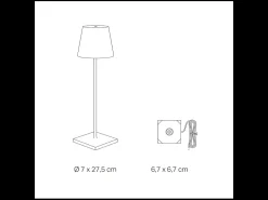 Lámpara de mesa LED recargable y regulable Zafferano - Poldina Pro Micro Ocre - 1,8 W 2200-2700-3000 K