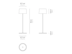 Lámpara de mesa LED recargable y regulable Olivia Pro Corten