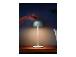 Lámpara de mesa LED recargable y regulable color blanco Zafferano CIRCE