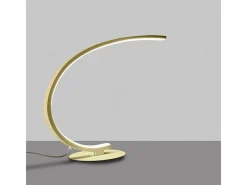 Lámpara de mesa LED regulable Iole 12W luz cálida 3000K - Oro cepillado, diseño moderno, aluminio IP20