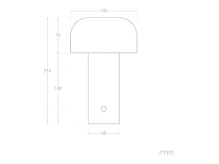 Lámpara de Mesa LED 2W Portátil Metal con Batería USB Recargable Zaipi Azul