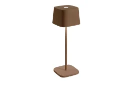 Lámpara de mesa LED Zafferano Ofelia Pro Corten, recargable y regulable - 2200-2700-3000K - 9 horas de potencia máxima