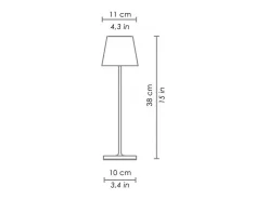 Lámpara de mesa LED Zafferano Poldina Pro Corten recargable regulable hasta 12 h IP65 apta exterior