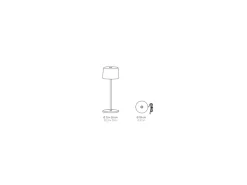 Lámpara de mesa LED Zafferano OLIVIA PRO MICRO Arena recargable y regulable