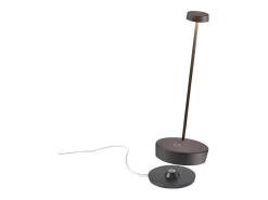 Lámpara de mesa LED Zafferano Swap Pro Corten, recargable y regulable, 2200-2700-3000K - 9h de potencia máxima