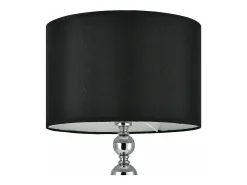 Lámpara de mesa lámpara de noche lámpara de escritorio lámpara de lectura metal 29 cm de diámetro tela cromo y negro 03_0002499