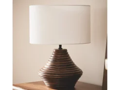 Lámpara de Mesa Madera Akriti ILUZZIA Blanco