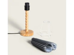 Lámpara de Mesa Madera Moorea Gris