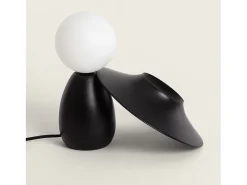 Lámpara de Mesa Madera Raisa Negro