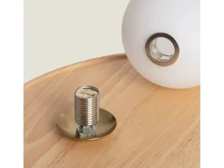 Lámpara de Mesa Madera y Cristal Brandt Blanco / Dorado