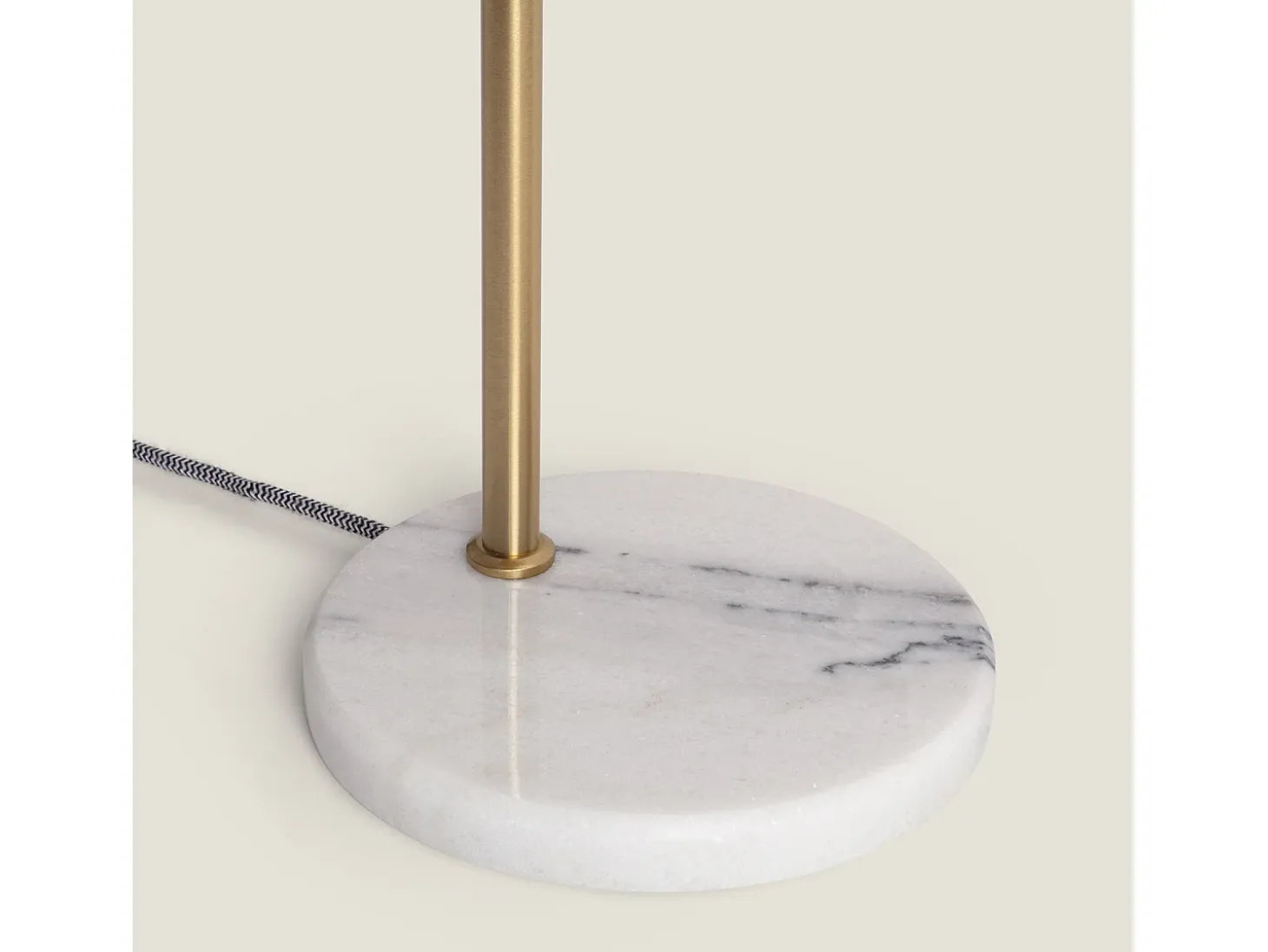 Lámpara de Mesa Madera y Cristal Brandt Blanco / Dorado