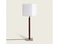 Lámpara de Mesa Madera y Metal Lizza Blanco