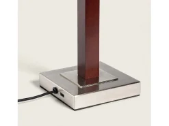 Lámpara de Mesa Madera y Metal Lizza Blanco