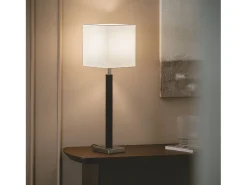 Lámpara de Mesa Madera y Metal Lizza Blanco