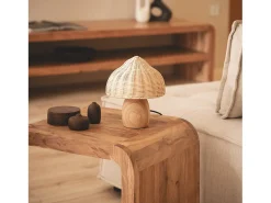Lámpara de Mesa Madera y Ratán Karava Natural