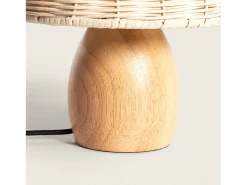 Lámpara de Mesa Madera y Ratán Karava Natural