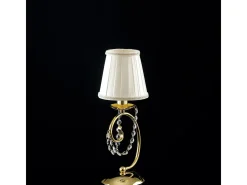 Lámpara de mesa Magda de 1 luz en hierro dorado con pantalla H.27 Ø13 BL146-LT-OR-PAR