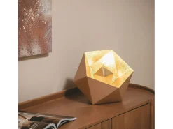 Lámpara de Mesa Metal Gold Elia Beige