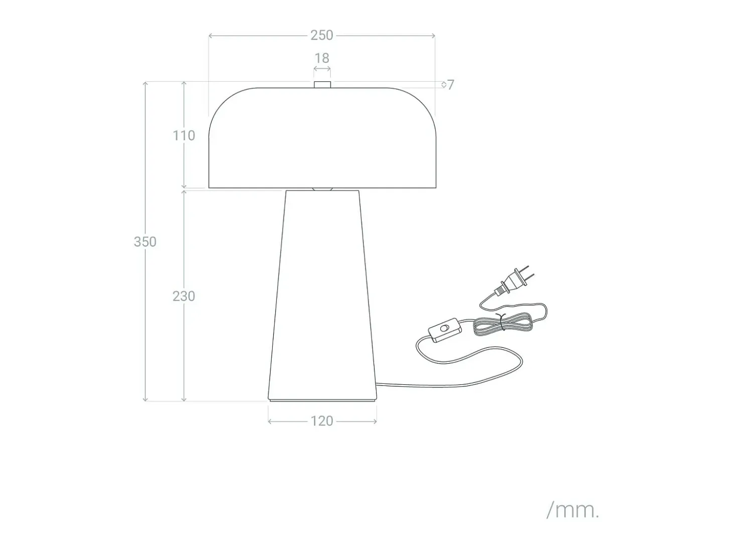 Lámpara de Mesa Metal Kupla Blanco