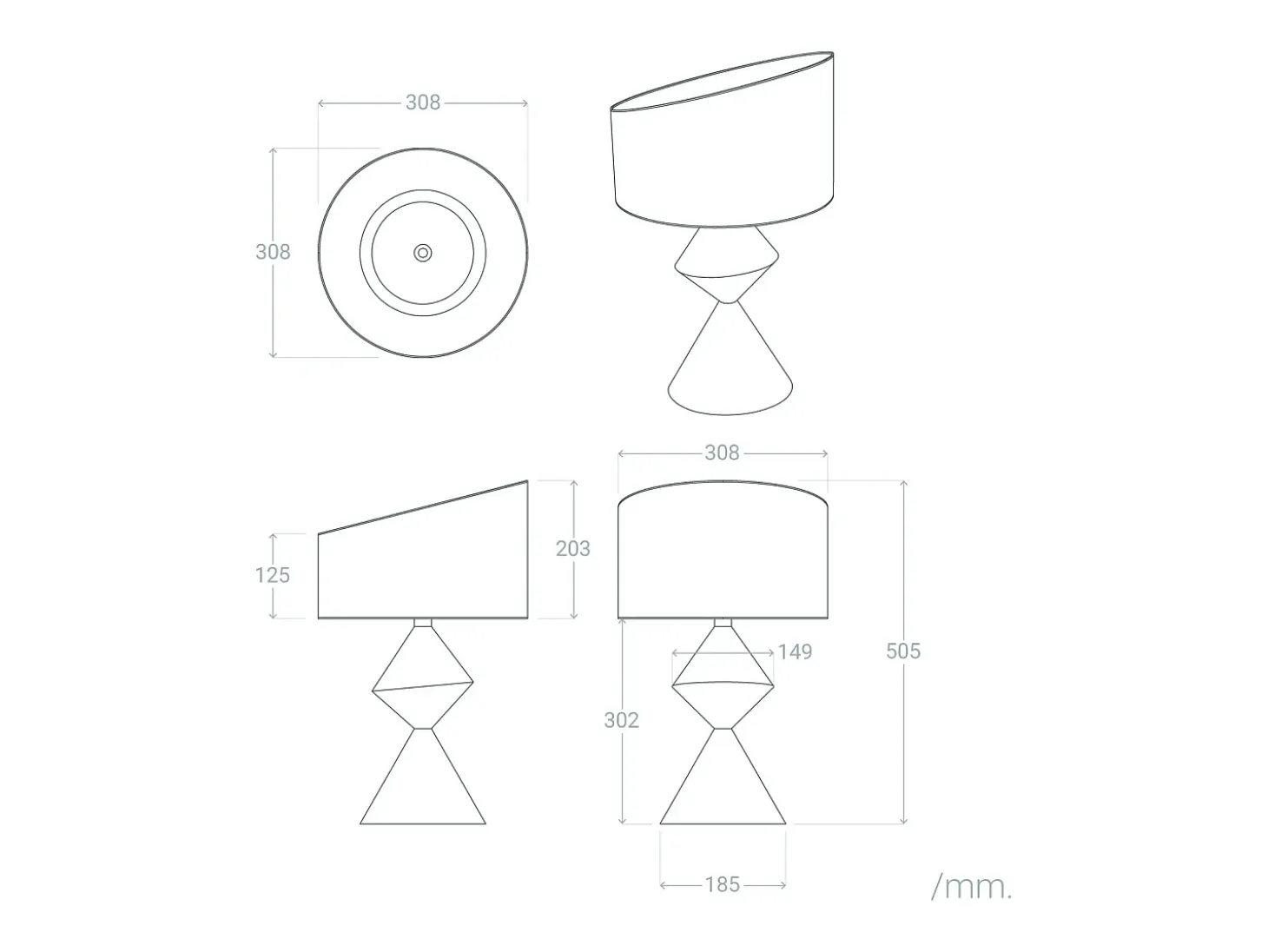 Lámpara de Mesa Metal Ryhall Negro