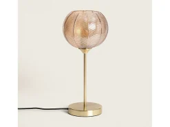Lámpara de Mesa Metal y Cristal Klimt Ámbar