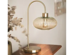 Lámpara de Mesa Metal y Cristal Basile Ámbar
