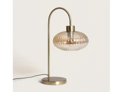Lámpara de Mesa Metal y Cristal Basile Ámbar