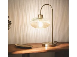 Lámpara de Mesa Metal y Cristal Basile Ámbar