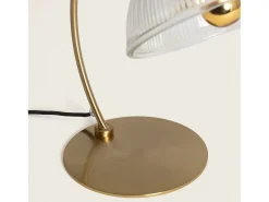 Lámpara de Mesa Metal y Cristal Shila Dorado