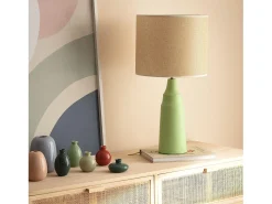 Lámpara de Mesa Metal y Tela Muka Verde Menta