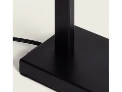 Lámpara de Mesa Metal y Tela con Puerto USB e Interruptor Táctil Malena Negro